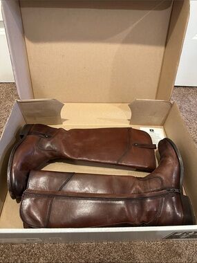 Frye Melissa Tab Tall Boots in Redwood